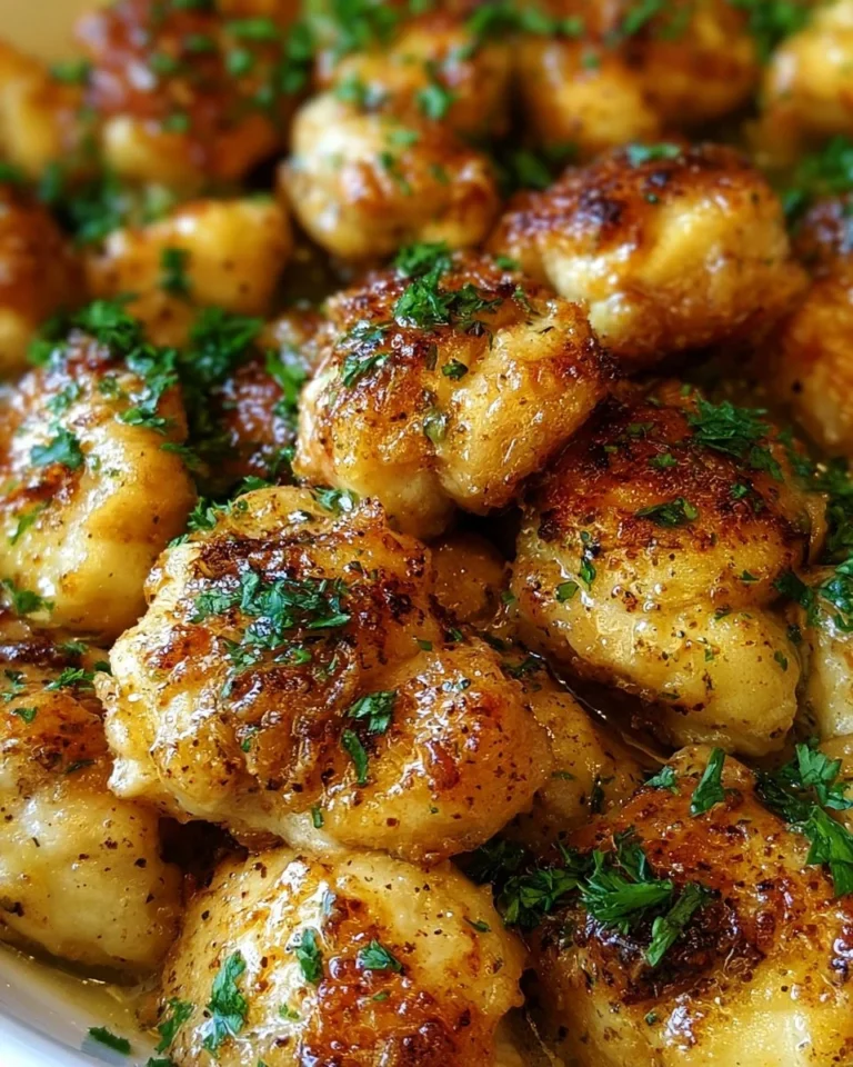 Delicious buttery chicken bites ready to be served.