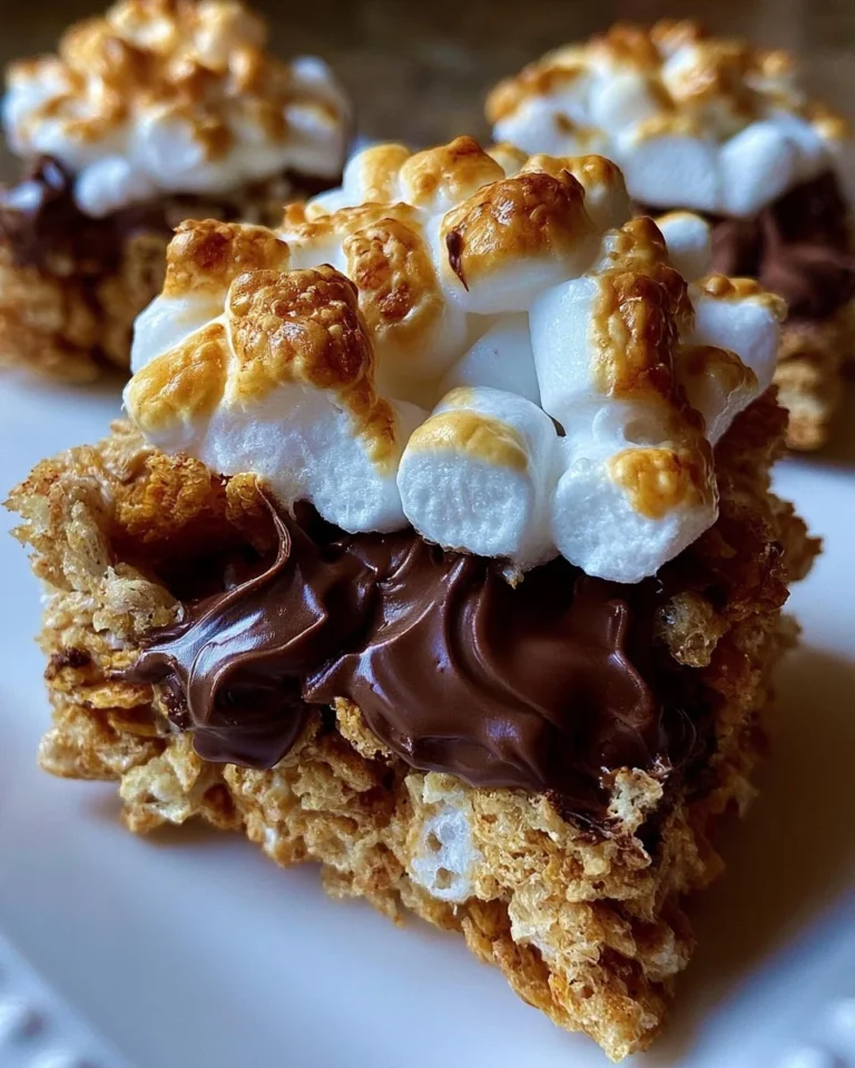 Golden Grahams S'mores Bars dessert stacked on a plate